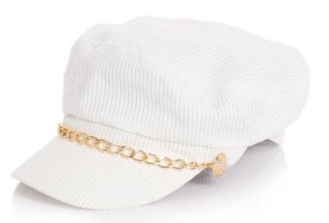 white baker boy cap