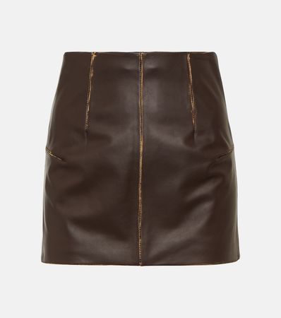 Leather Miniskirt in Brown - MM 6 Maison Margiela | Mytheresa