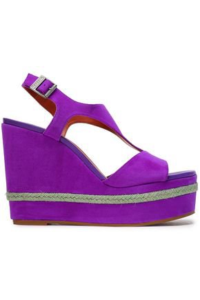 Violet leopard-print calf hair wedge sandals | ALICE + OLIVIA | Sale up to 70% off | THE OUTNET