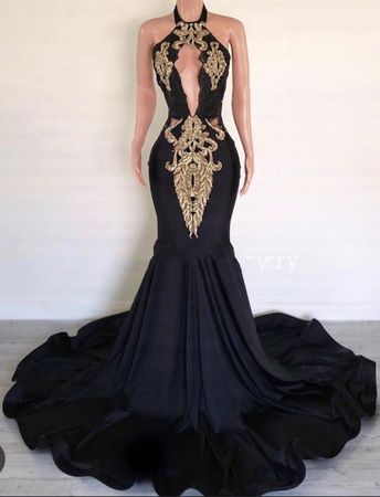 Black & Gold Prom Dress