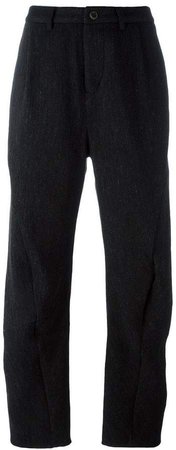curved seam trousers