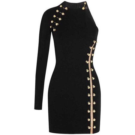 VERSUS VERSACE + Anthony Vaccarello embellished stretch mini dress