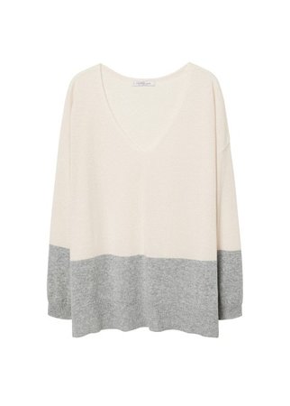 Violeta BY MANGO Contrasting cashmere sweater