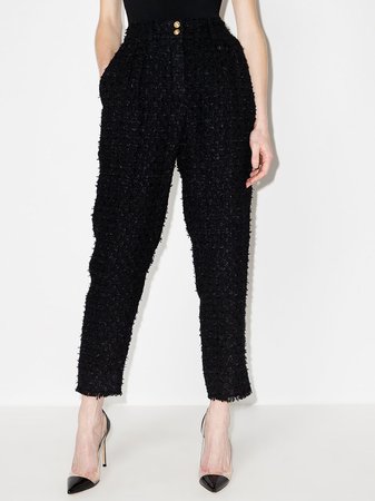 Balmain cropped tweed trousers - FARFETCH