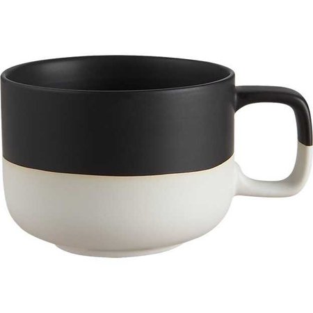 black white dip mug