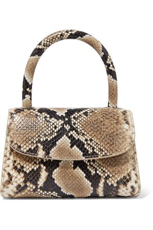 BY FAR | Mini snake-effect leather tote | NET-A-PORTER.COM