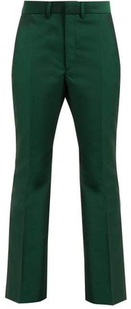Yester Wool Blend Twill Trousers - Womens - Green