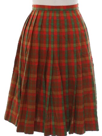 1960's Vintage Plaid Skirt