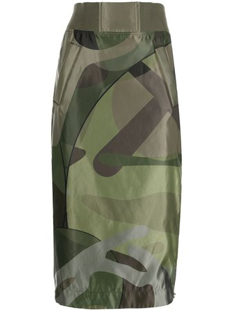 Sacai camouflage-print midi skirt - FARFETCH