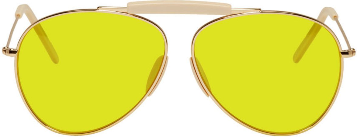 Acne Studios: Gold & Yellow Howard Sunglasses | SSENSE