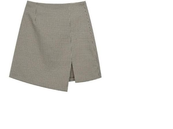 Green & Tan Plaid Skirt