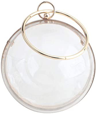 LETODE Mini Round Ball Shape Purse Transparent Evening Clutches Cute Clear Acrylic Box Shoulder Bags Handbag for Women (CLEAR & GOLD): Handbags: Amazon.com
