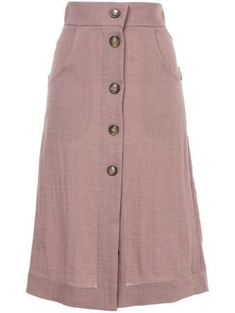 Liya Buttoned Front Midi Skirt - Farfetch