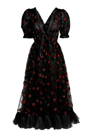 strawberry black dress
