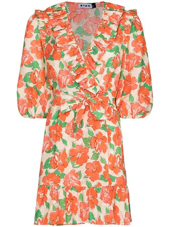 Shop Rixo Lennon floral-print mini dress with Express Delivery - FARFETCH