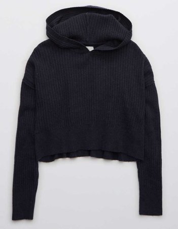 OFFLINE Ribbed Cropped Sweater Hoodie