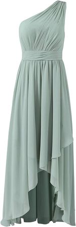 Women's Vintage Halter Country Bridesmaid Dresses Cocktail Party High-Low Chiffon Wedding Guest Dress Evening Dress (as1, Numeric, Numeric_12, Regular, Long, A12) Green at Amazon Women’s Clothing store