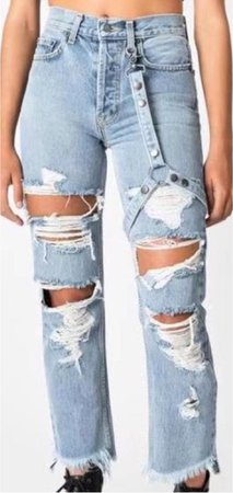 loose fitted ripped jeans