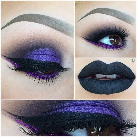 black and purple makeup