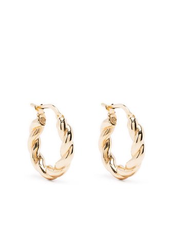 Shop gold Bottega Veneta braided effect hoop earrings with Express Delivery - Farfetch