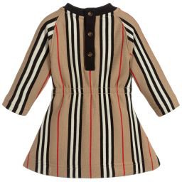 Burberry - Beige Striped Cotton Dress | Childrensalon