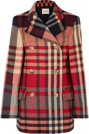 Khaite | Clara double-breasted checked wool and cashmere-blend coat | NET-A-PORTER.COM