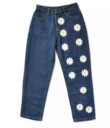 flower jeans