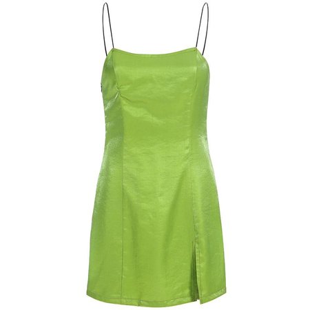 Green Spaghetti Strap Dress - Own Saviour