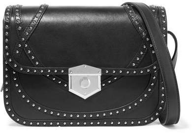 Wicca Studded Textured-leather Shoulder Bag - Black