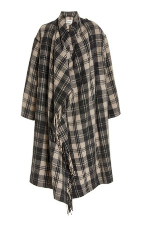 Fleming Fringed Plaid Wool-Blend Flannel Coat By Isabel Marant Étoile | Moda Operandi