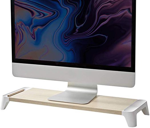 Amazon.com : POUT EYES5 Wooden Desk Monitor Computer Stand Riser Shelf for Laptop, Apple, iMac, LG, Samsung, Dell PC Screen : Office Products