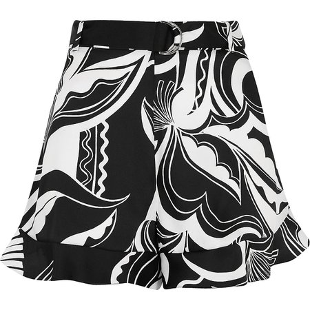 Black print belted shorts - Smart Shorts - Shorts - women
