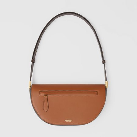 Small Two-tone Leather Olympia Bag in Warm Tan | Burberry