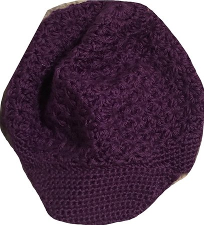 purple knit hat