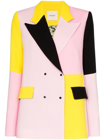 Brøgger Gurli Colour-Block Wool Blazer SS20248 Pink | Farfetch