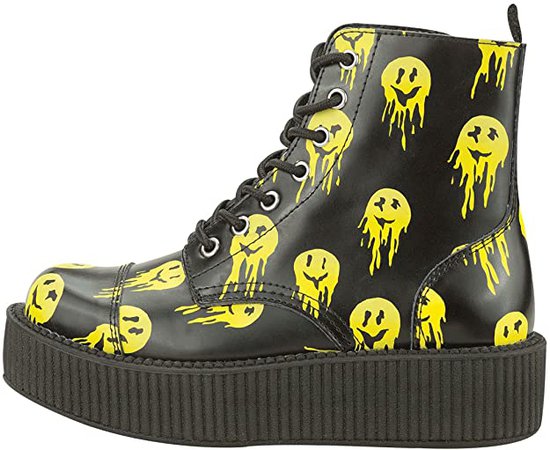 *clipped by @luci-her* T.U.K. Shoes Drippy Smiles Viva 7 Eye Creeper Boot EU37 / UKW4 Black: Amazon.co.uk: Shoes & Bags