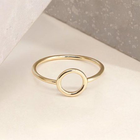 Small circle ring gold karma ring open circle ring | Etsy