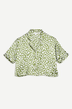 Animal Print Satin Pyjama Shirt | Topshop