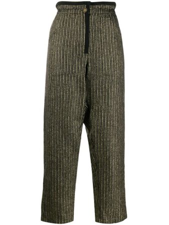 Saint Laurent Striped Paper Bag Trousers | Farfetch.com