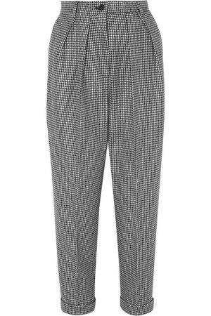 JW Anderson | Pleated houndstooth wool-blend tapered pants | NET-A-PORTER.COM