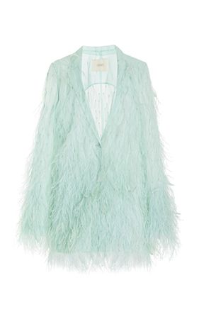 Ombre Feather Embroidery Single-Breasted Blazer Jacket By Lapointe | Moda Operandi