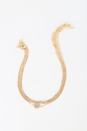 Glam Gold Necklace - Choker Necklace - Choker Necklace Set