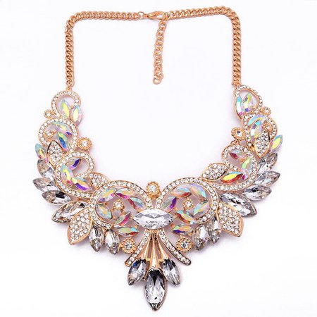 Colorful Crystal Women Brand Maxi Statement Necklaces