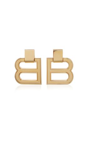 Hourglass Xl Gold-Tone Earrings By Balenciaga | Moda Operandi