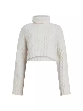 Shop AllSaints Claude Cropped Turtleneck Sweater | Saks Fifth Avenue