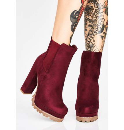 Wine Monclair Movement Ankle Boots