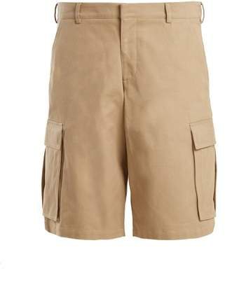 Cargo Pocket Cotton Long Shorts - Womens - Beige
