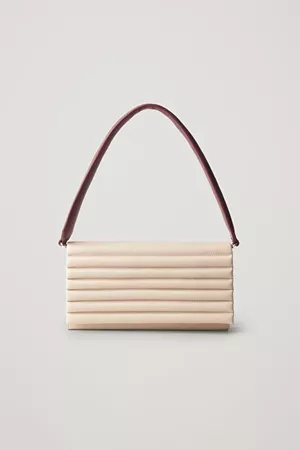 PADDED LEATHER CLUTCH WITH STRAPS - Beige - Bags - COS