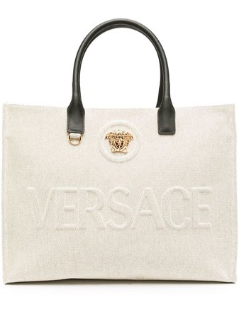 Versace La Medusa Canvas Tote Bag - Farfetch