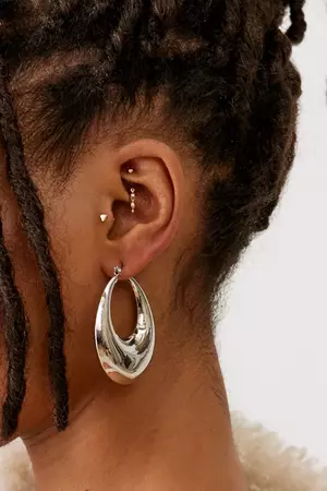 Oversized Tapered Hoop Earring | Urban Outfitters